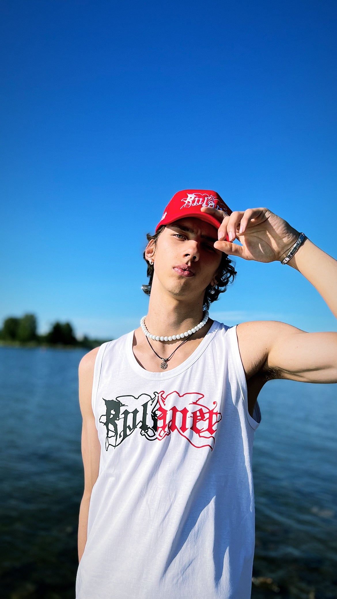 Rplanet red trucker cap