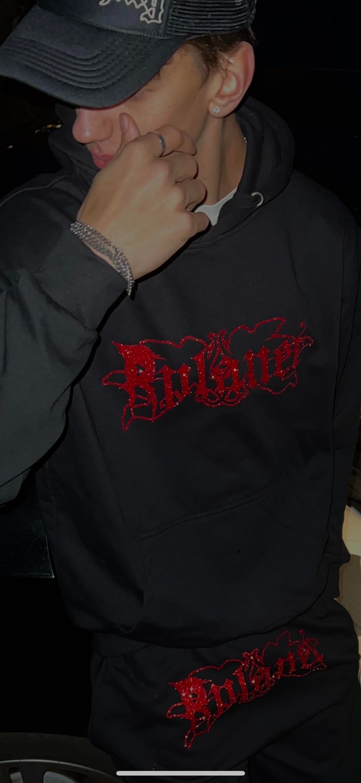 RPLANET Red glitter hoodie