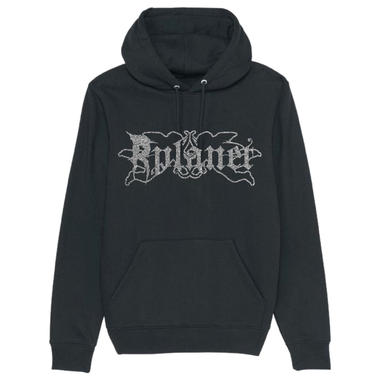 Rplanet silver glitter black hoodie