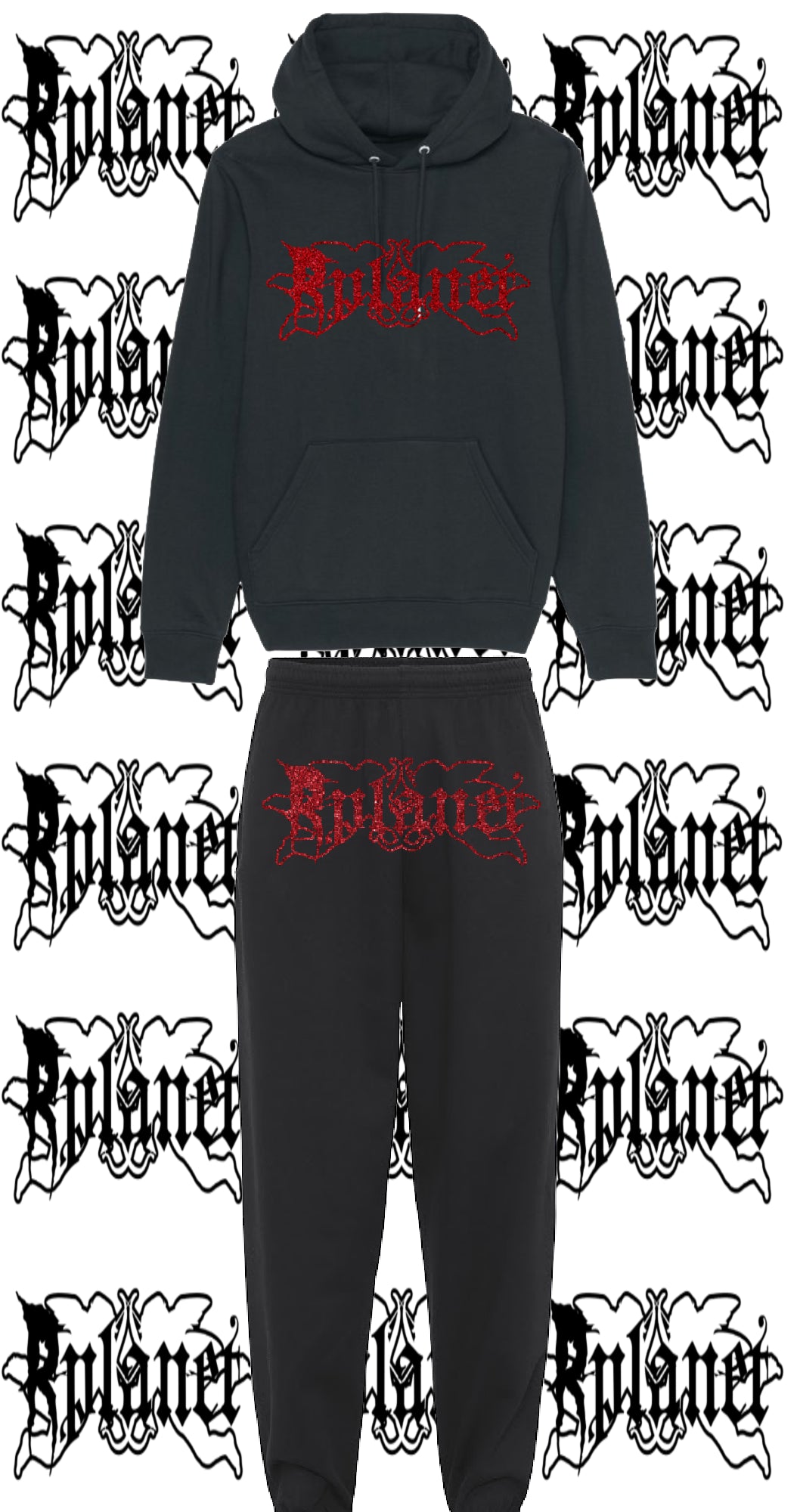 Rplanet red glitter tracksuit