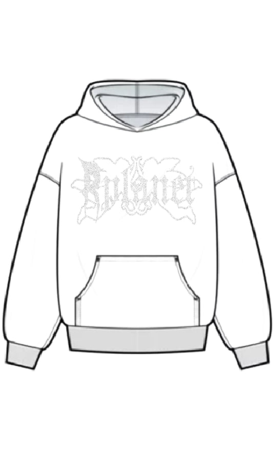 WHITE glitter hoodie