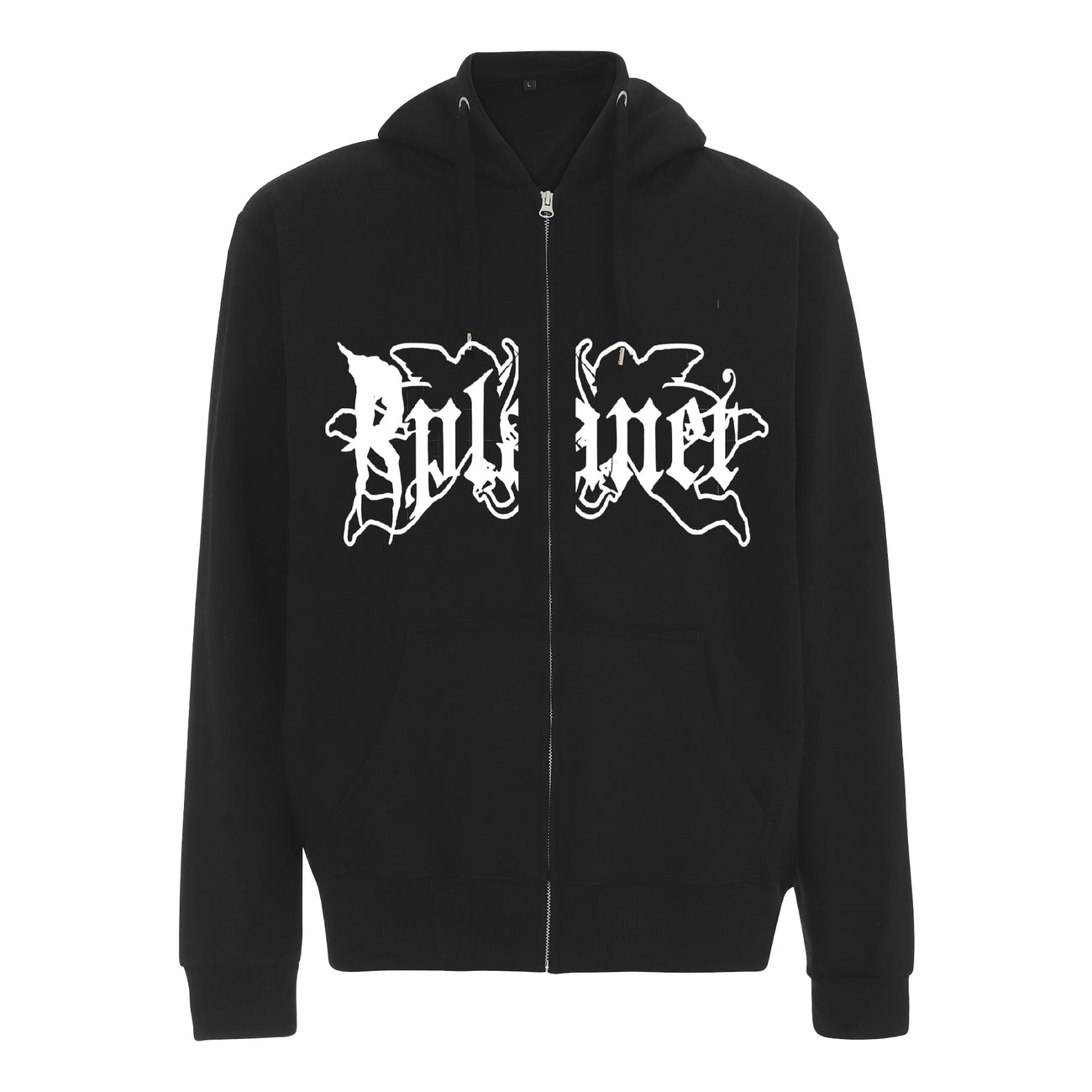 Rplanet black zipper hoodie white color logo